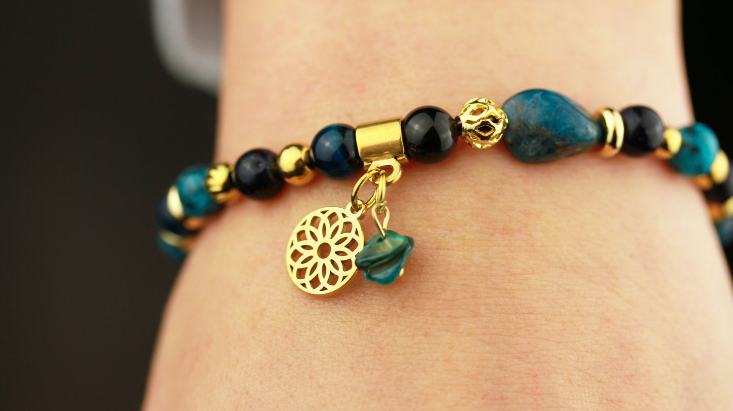 Tigerauge Naturstein Armband – Handgefertigtes Perlenarmband