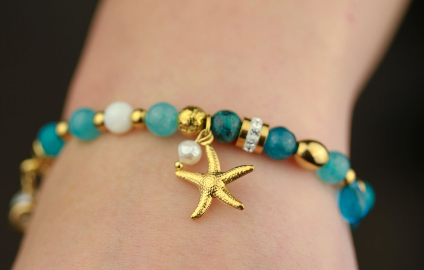 Magisches Aquamarin Armband – Handgefertigtes Naturstein Schmuckset | Spiritual Harmony