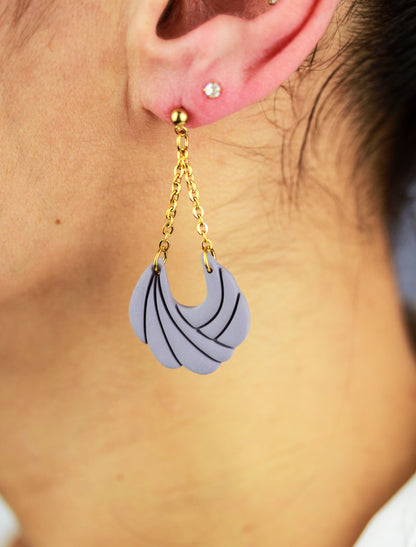 Polymer Clay Ohrringe mit Kette – Statement Hängeohrringe | Dewlight Kollektion