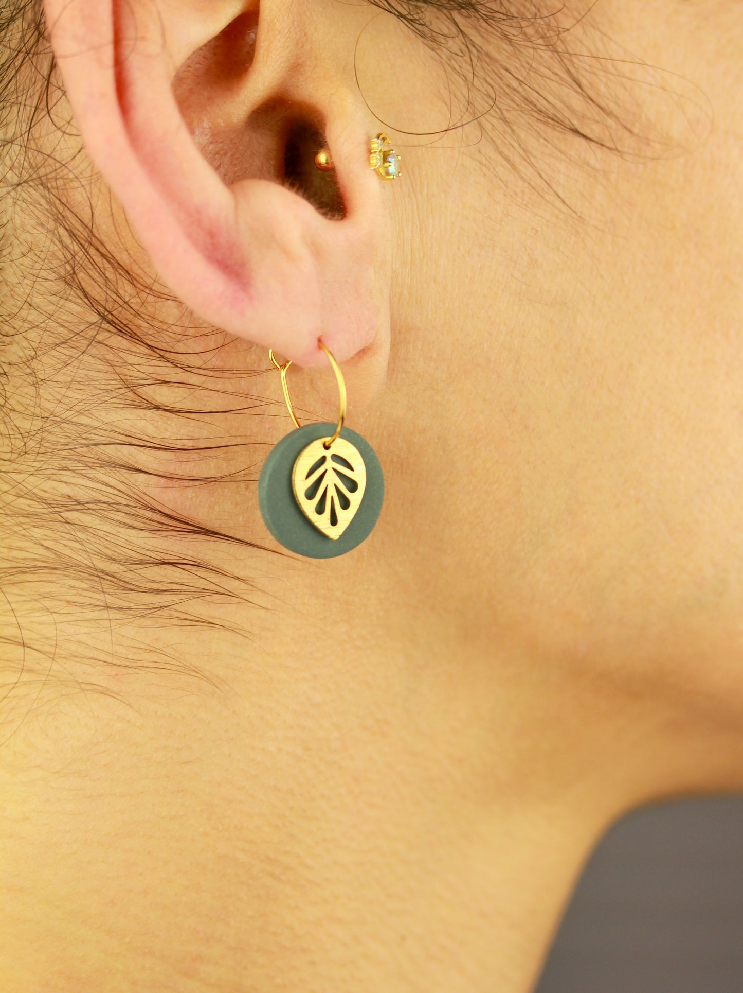 Polymer Clay Ohrringe mit Goldblatt – Statement Ohrringe | Kollektion Marlen