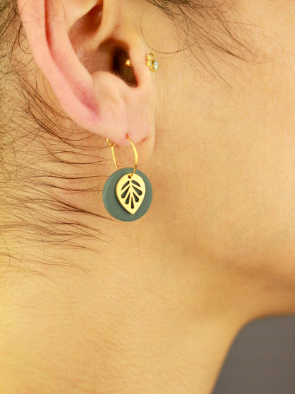 Polymer Clay Ohrringe mit Goldblatt – Statement Ohrringe | Kollektion Marlen