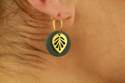 Polymer Clay Ohrringe mit Goldblatt – Statement Ohrringe | Kollektion Marlen
