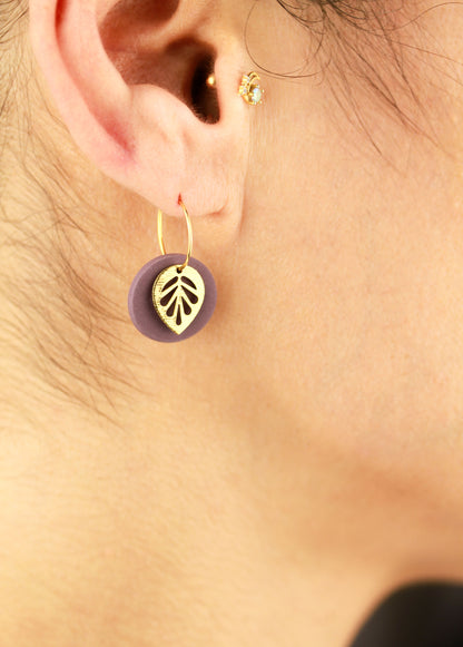 Polymer Clay Ohrringe mit Goldblatt – Statement Ohrringe | Kollektion Marlen