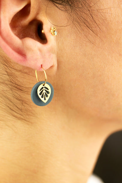 Polymer Clay Ohrringe mit Goldblatt – Statement Ohrringe | Kollektion Marlen