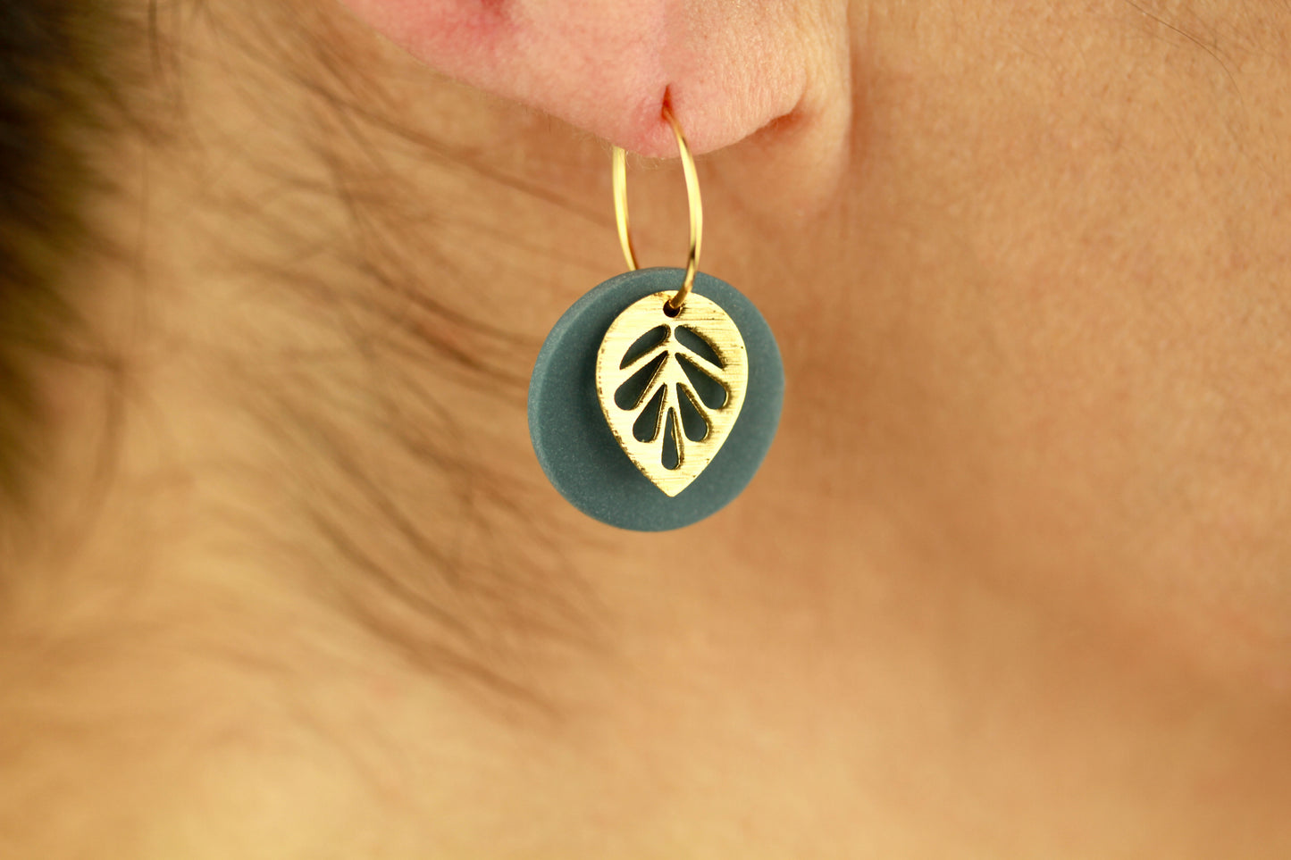 Polymer Clay Ohrringe mit Goldblatt – Statement Ohrringe | Kollektion Marlen