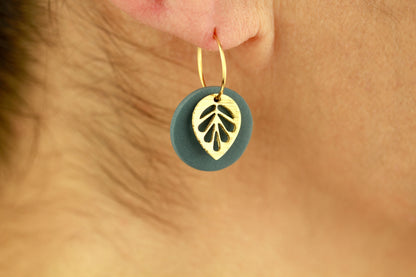 Polymer Clay Ohrringe mit Goldblatt – Statement Ohrringe | Kollektion Marlen