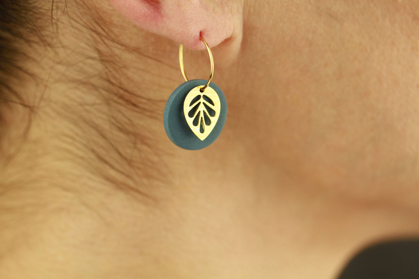 Polymer Clay Ohrringe mit Goldblatt – Statement Ohrringe | Kollektion Marlen