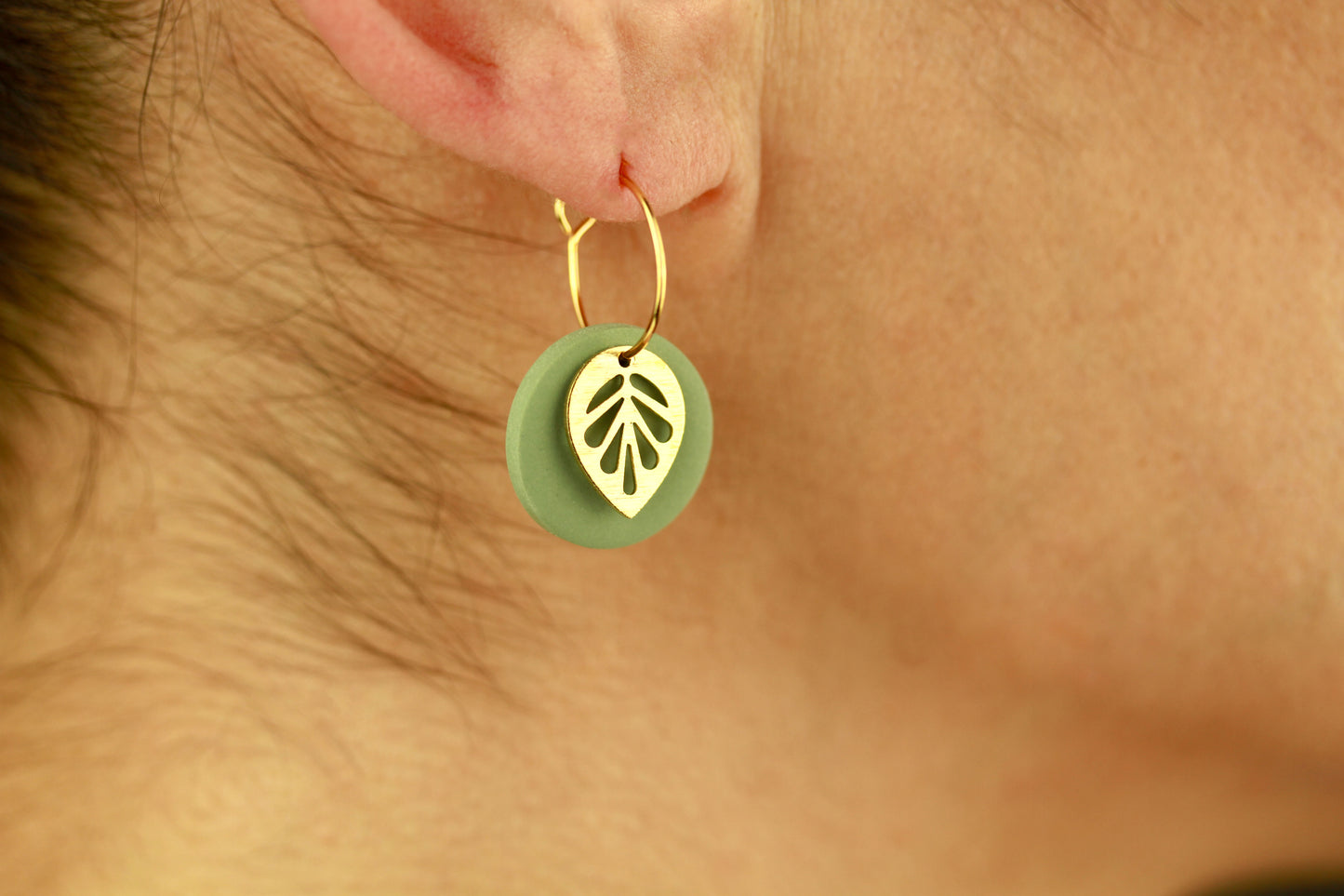 Polymer Clay Ohrringe mit Goldblatt – Statement Ohrringe | Kollektion Marlen