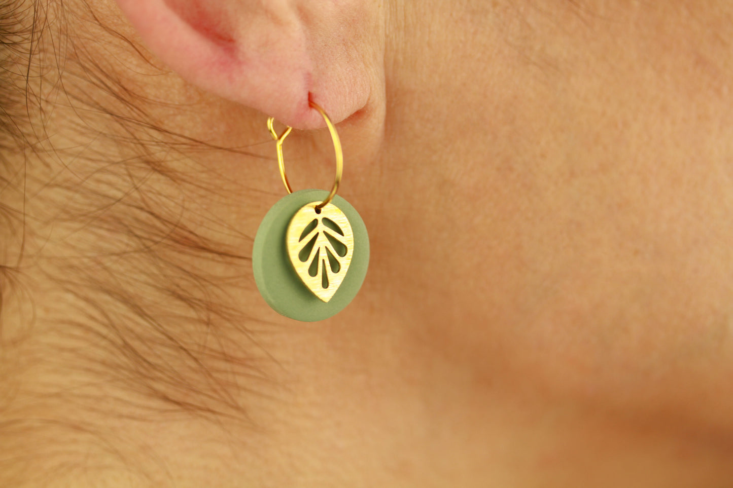 Polymer Clay Ohrringe mit Goldblatt – Statement Ohrringe | Kollektion Marlen