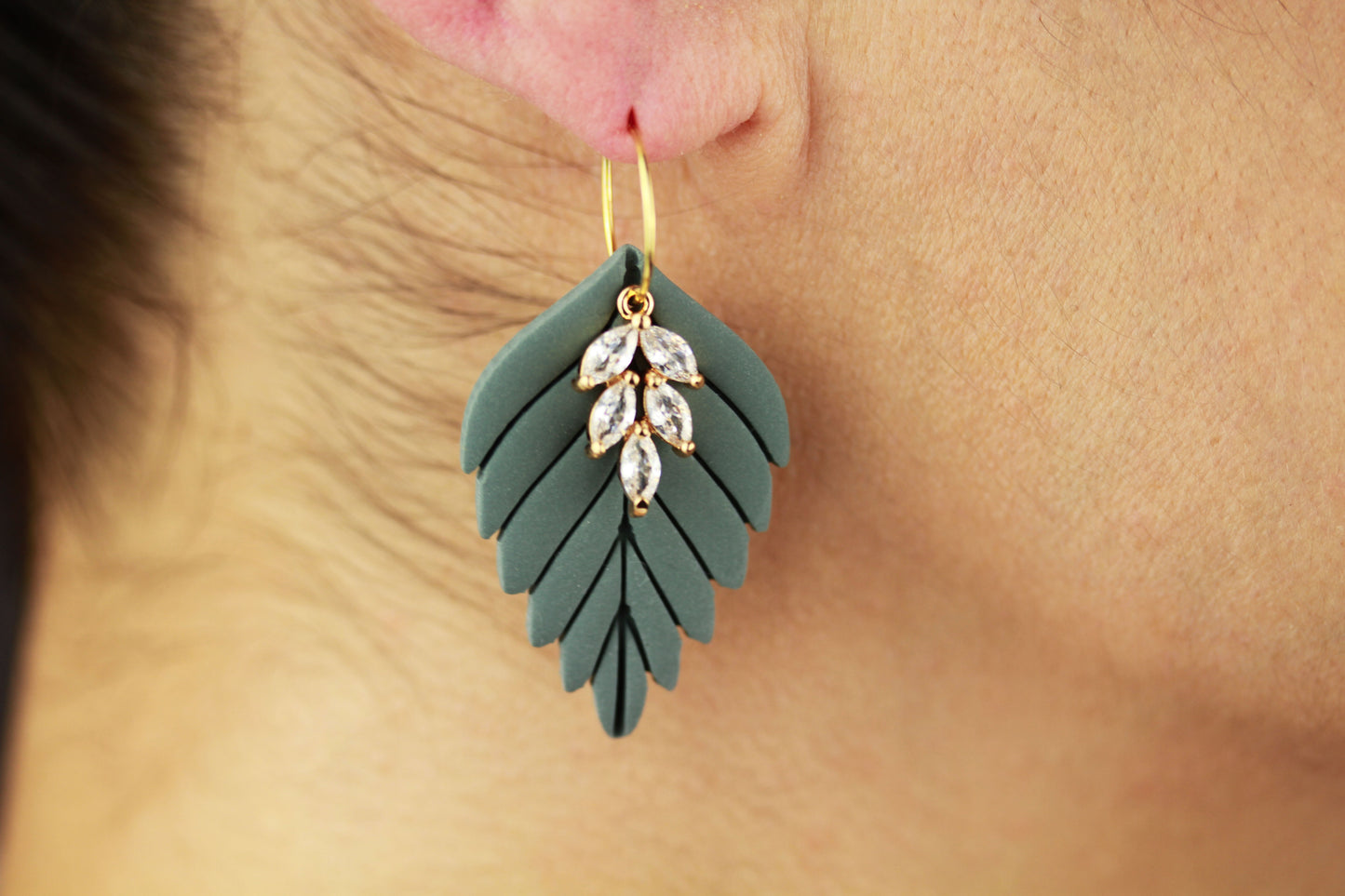 Große Herbst Blatt Ohrringe – Polymer Clay Statement Ohrringe | Dewlight Kollektion