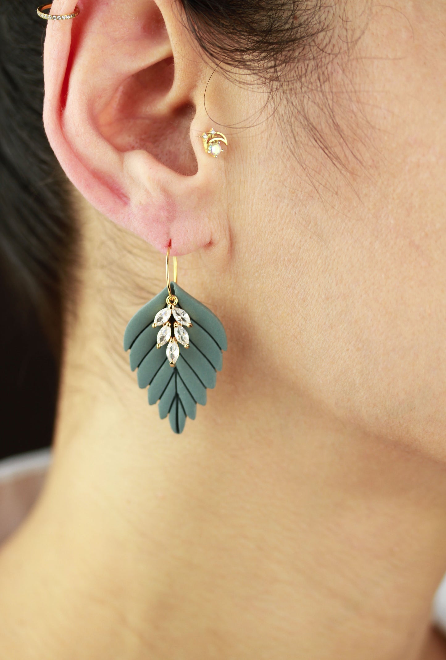 Große Herbst Blatt Ohrringe – Polymer Clay Statement Ohrringe | Dewlight Kollektion