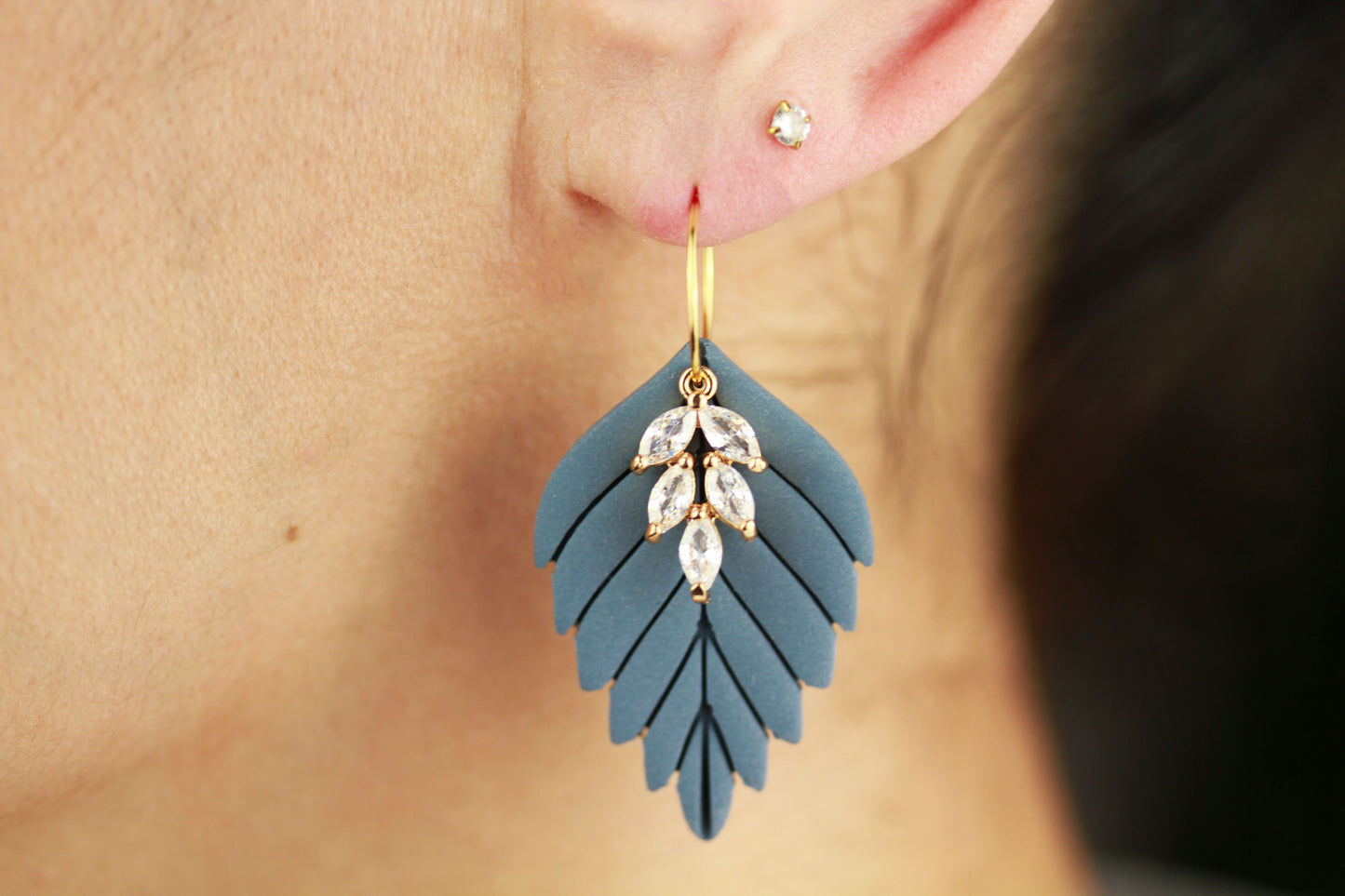 Große Herbst Blatt Ohrringe – Polymer Clay Statement Ohrringe | Dewlight Kollektion