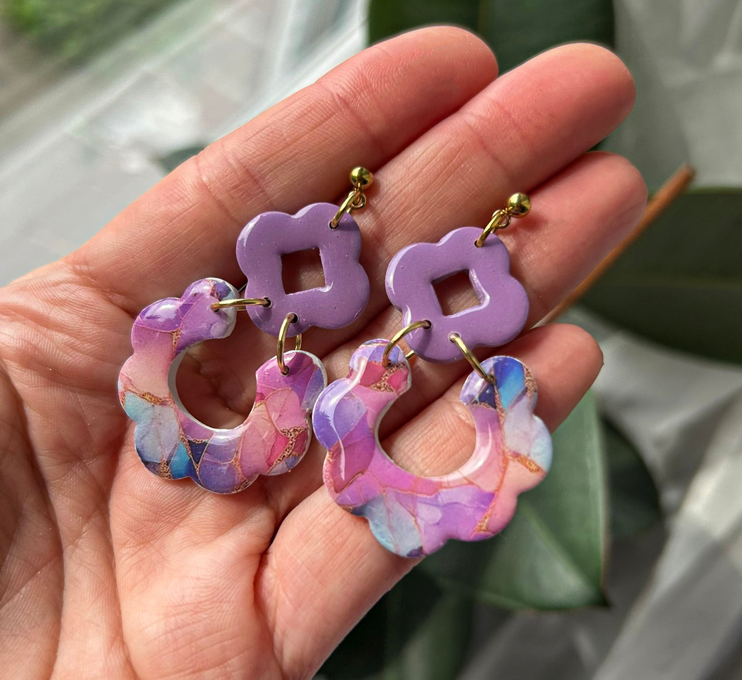 Lilac Mosaic - Ohrringe