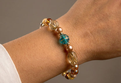 Golden Crystal – Funkelndes Kristallglas Armband | Handgefertigt