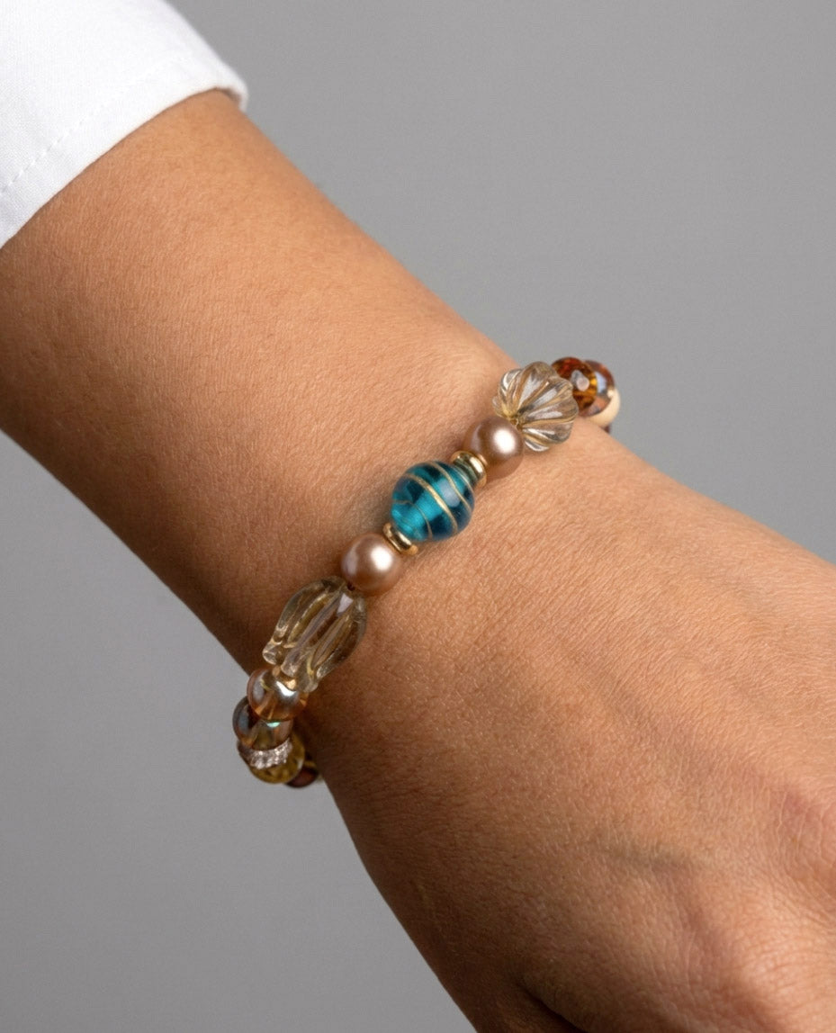 Golden Crystal – Funkelndes Kristallglas Armband | Handgefertigt