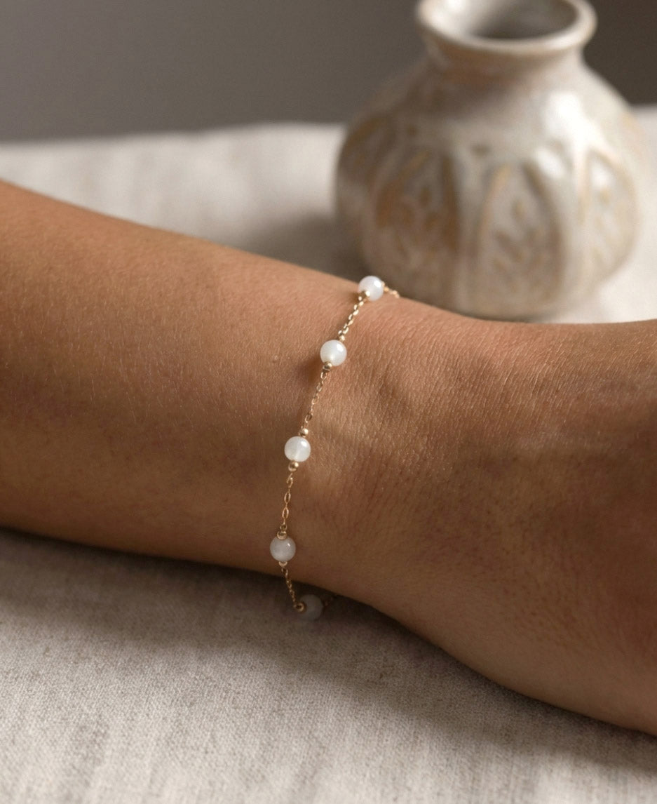 Quarz Perlenarmband – Handgefertigtes Armband