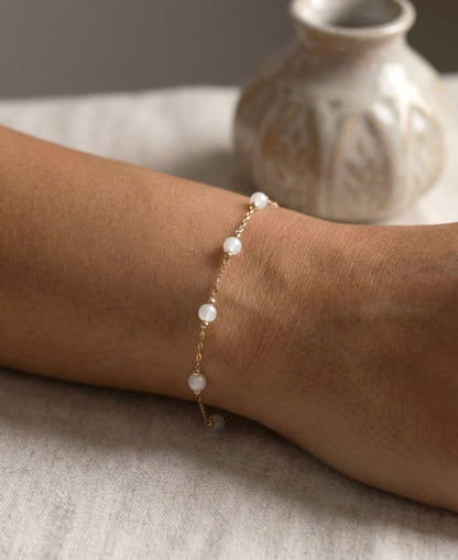 Quarz Perlenarmband – Handgefertigtes Armband