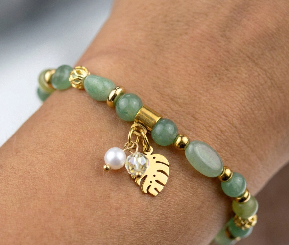 Aventurin Naturstein Armband – Handgefertigtes Perlenarmband