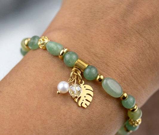 Aventurin Naturstein Armband – Handgefertigtes Perlenarmband