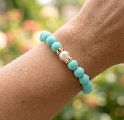 Blaues Perlenarmband | Handgefertigt