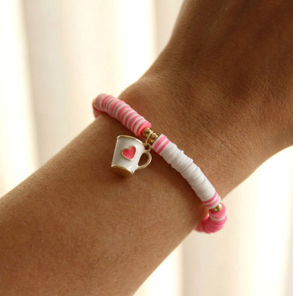 Lovely Coffee Cup Katsuki Armband – Süßes handgefertigtes Polymer Clay Armband