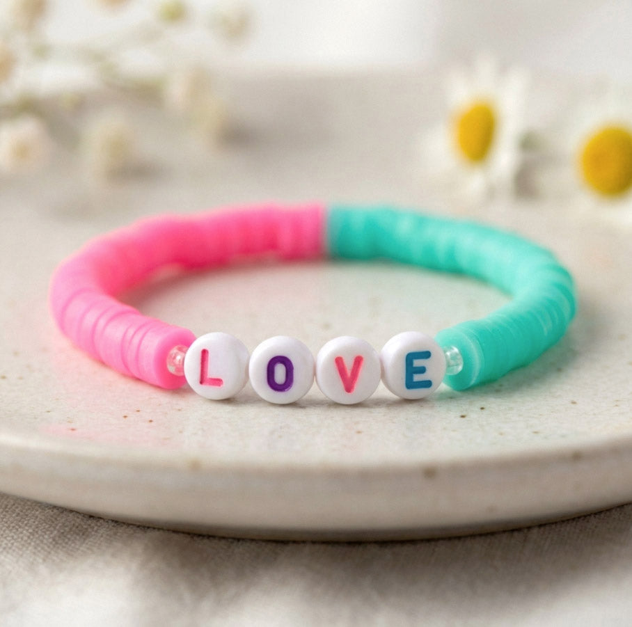 Love Jelly Katsuki Naturstein-Armband – Farbiges handgemachtes Polymer Clay Armband