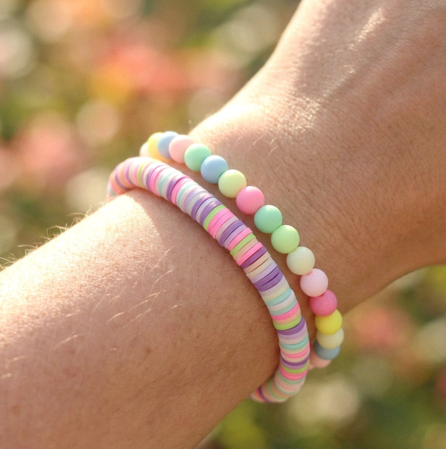 Pastell Katsuki Armbandset – 2-teilig | Handgefertigte Polymer Clay Armbänder