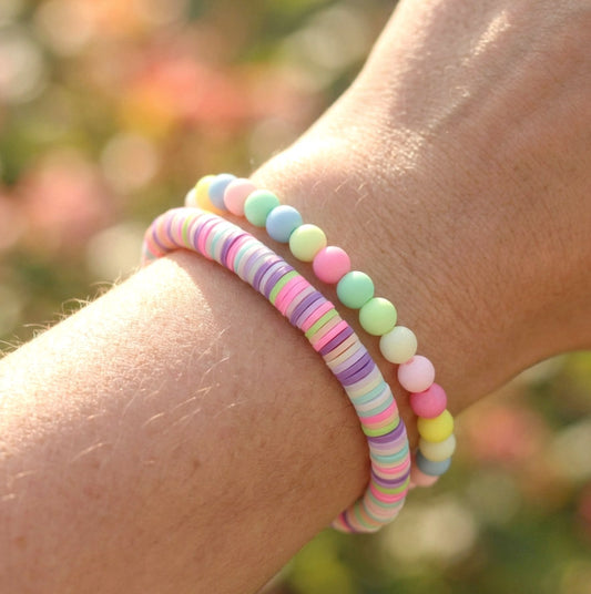 Pastell Katsuki Armbandset – 2-teilig | Handgefertigte Polymer Clay Armbänder