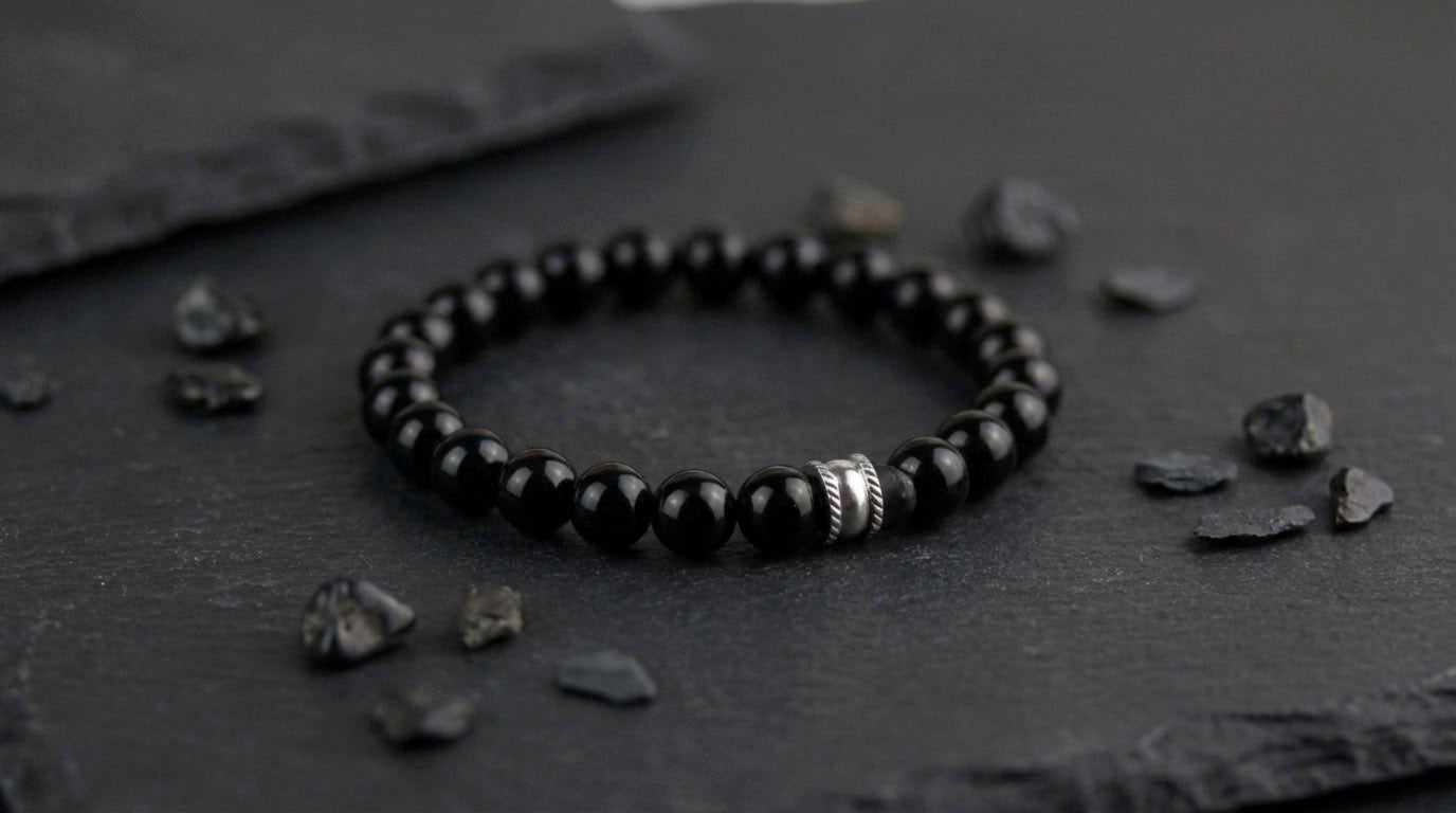 Black Beads Pure – Herrenarmband