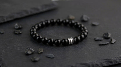 Black Beads Pure – Herrenarmband