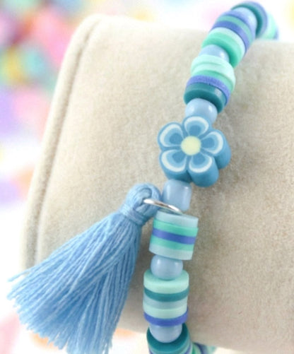 Kinder Blumen Katsuki Armband mit Quaste – Süßes Handgefertigtes Geschenkset