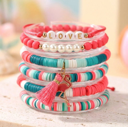 Flamingo Dream – 5-teiliges Sommer Katsuki Armbandset