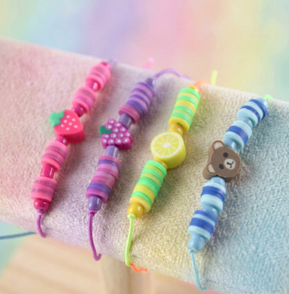 Kinder Katsuki Perlenarmband mit Quaste – Handgefertigtes Buntes Geschenk für Kinder