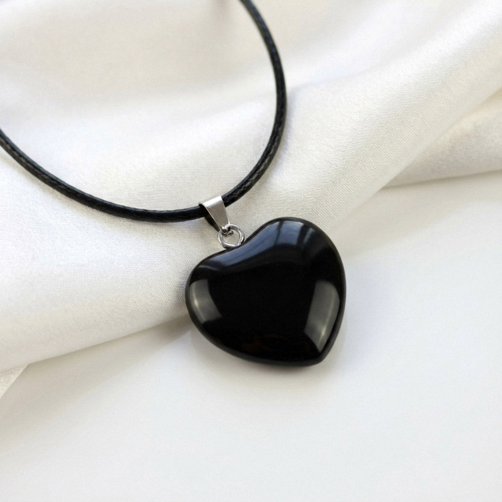Onyx Herz Anhänger – Handgefertigte Naturstein-Halskette
