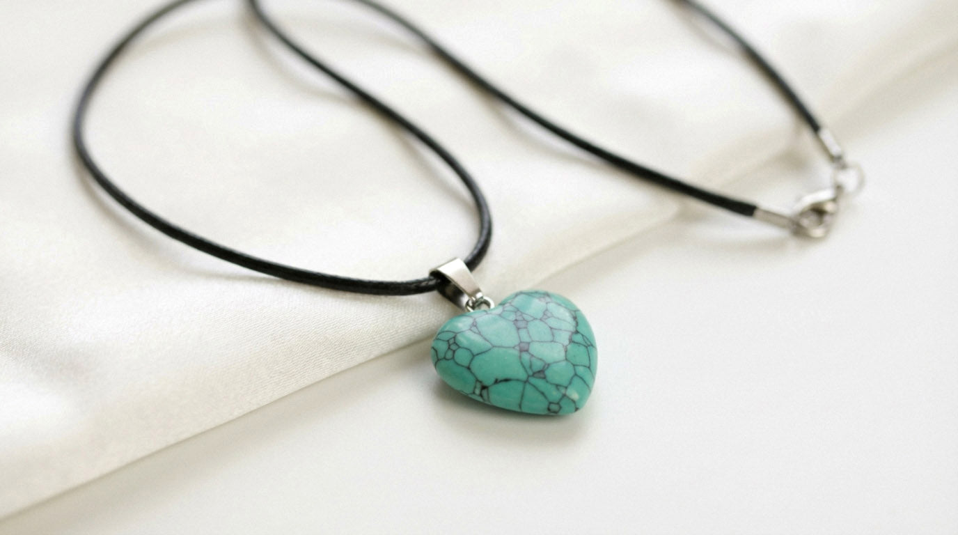 Türkis Naturstein Anhänger – Handgefertigte Naturstein-Halskette