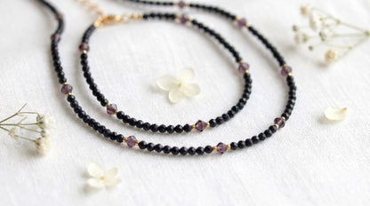 Blauer Sternenstein – Choker & Armband Set mit Goldakzenten