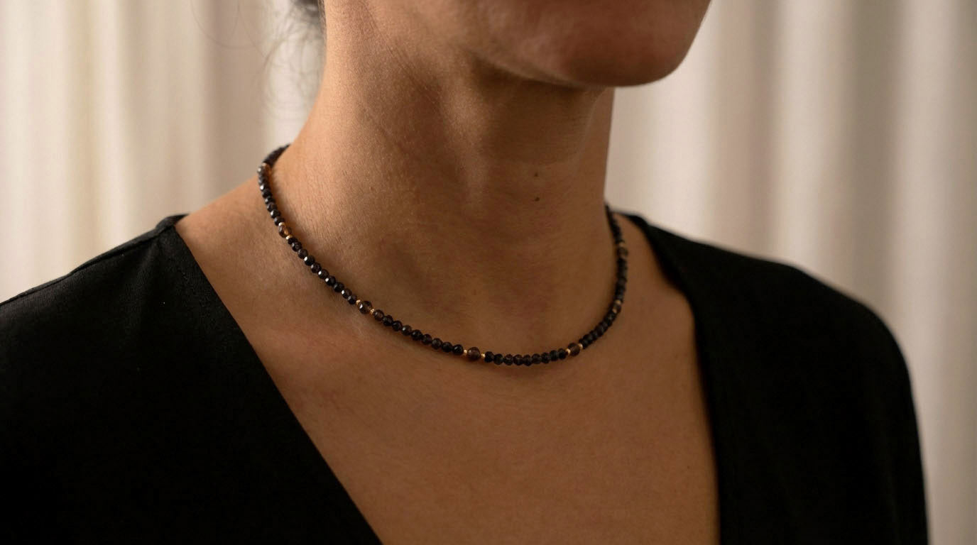 Blauer Sternenstein – Choker & Armband Set mit Goldakzenten