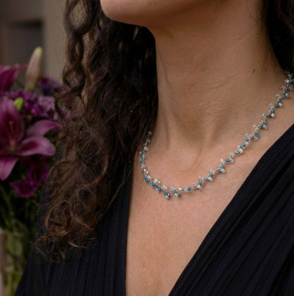 Blaue Perlen Halskette – Lockere Halskette | Handgefertigt