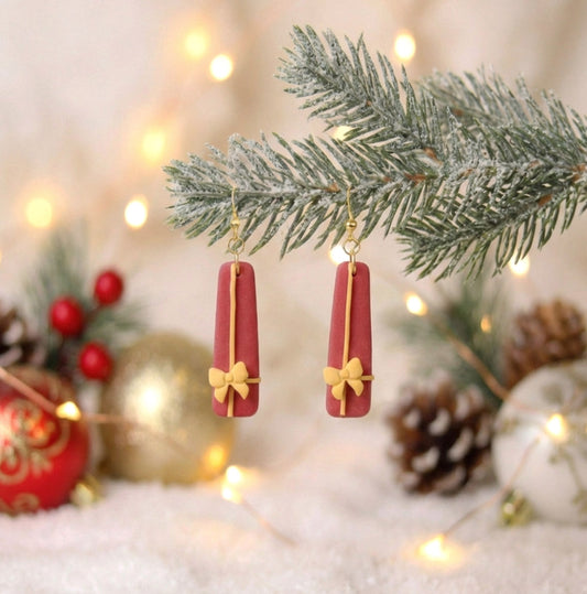 Lange Geschenk Ohrringe – Handgefertigte Polymer Clay Statement Ohrringe - Weihnachten