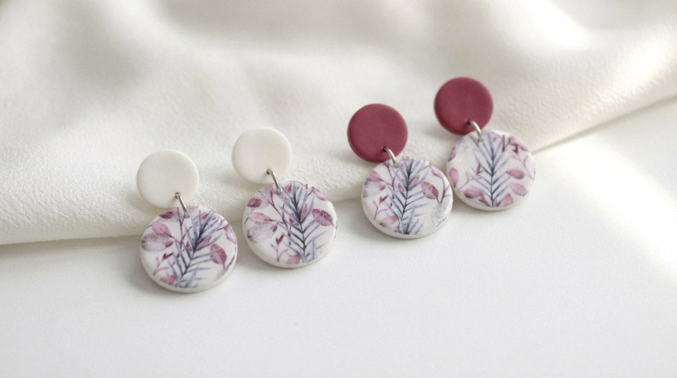 Florale Hängeohrringe – Kollektion Morning Petals | Polymer Clay