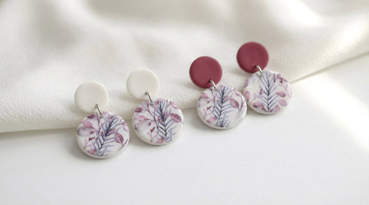 Florale Hängeohrringe – Kollektion Morning Petals | Polymer Clay