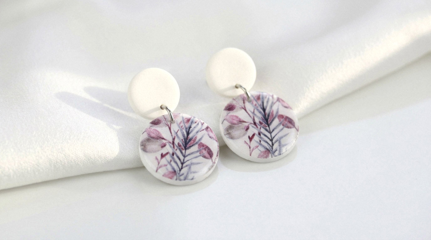 Florale Hängeohrringe – Kollektion Morning Petals | Polymer Clay