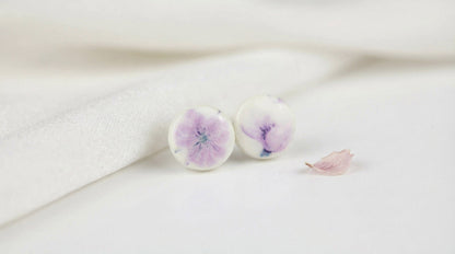 Florale Hängeohrringe – Kollektion Mauveline | Polymer Clay Statement Schmuck