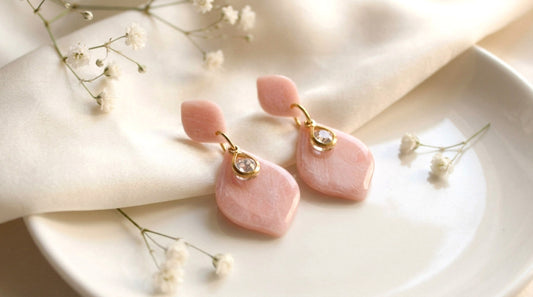 Rosa Ohrringe - Perlmutt Kristall