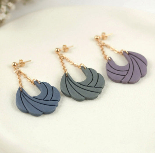 Polymer Clay Ohrringe mit Kette – Statement Hängeohrringe | Dewlight Kollektion