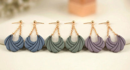 Polymer Clay Ohrringe mit Kette – Statement Hängeohrringe | Dewlight Kollektion