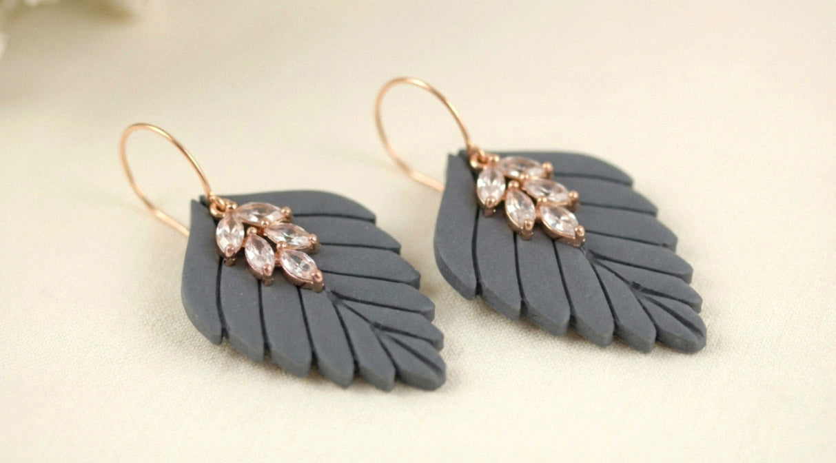 Große Herbst Blatt Ohrringe – Polymer Clay Statement Ohrringe | Dewlight Kollektion