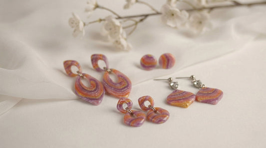 Sonnenuntergang Polymer Clay Ohrringe – Kollektion Mystic Sunset