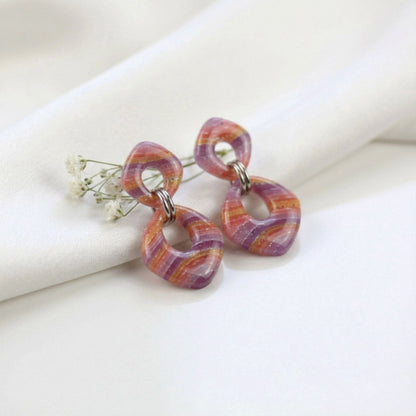 Sonnenuntergang Polymer Clay Ohrringe – Kollektion Mystic Sunset