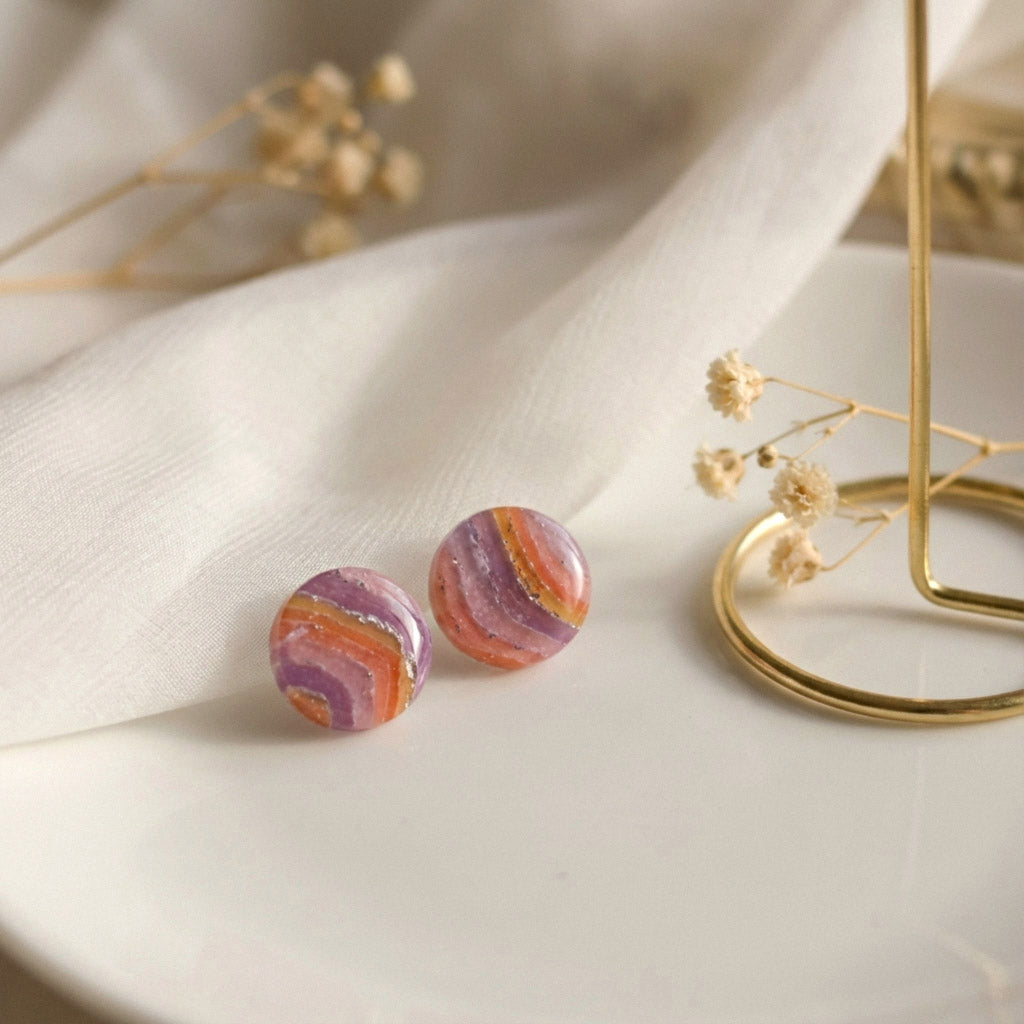 Sonnenuntergang Polymer Clay Ohrringe – Kollektion Mystic Sunset